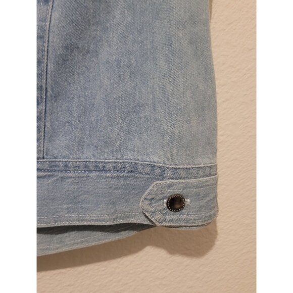Vtg 90s Saint Germain Paris Denim Western Vest Button Wmn S Boho Patchwork - Picture 10 of 11
